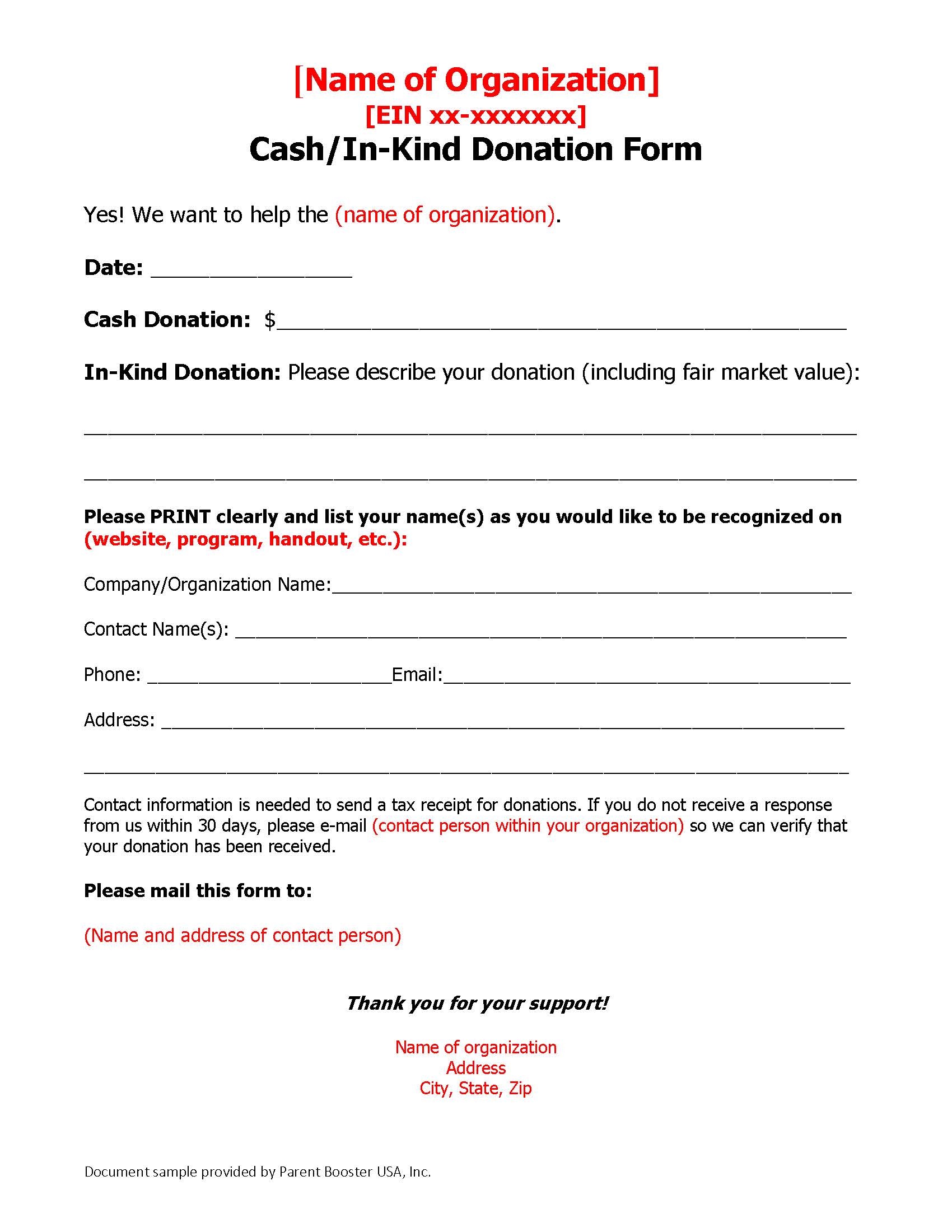 A sample donation solicitation template page 2
